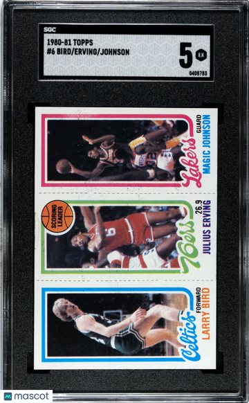 1980 Topps Johnson Erving Bird #6 SGC 5