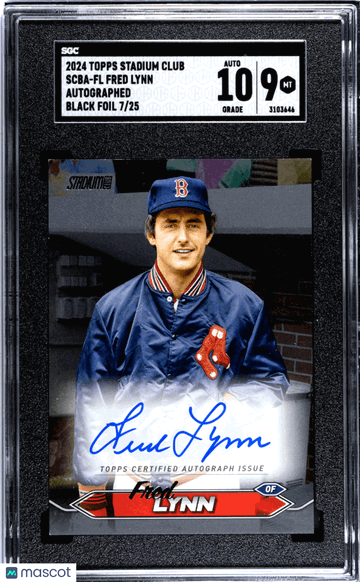 2024 Topps Stadium Club Fred Lynn #SCBA-FL Autograph Black Foil SGC 9 Auto 10