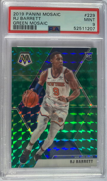 2019 Panini Mosaic RJ Barrett Green Mosaic PSA 9
