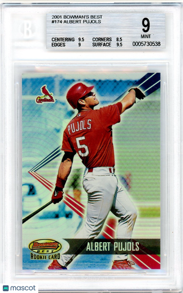 2001 Bowman's Best Albert Pujols #174 BGS 9