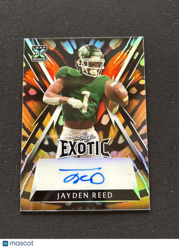 2023 Leaf Exotic Jayden Reed Jersey Number Rookie