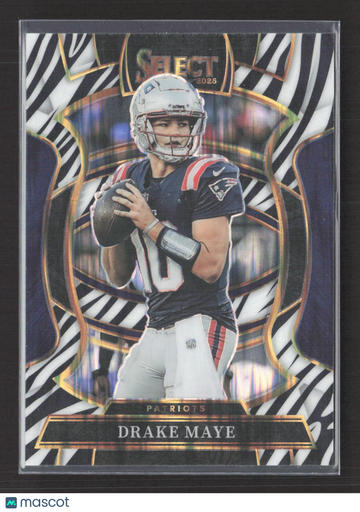 2026 Panini Select Prizm Concourse Drake Maye #80 Zebra