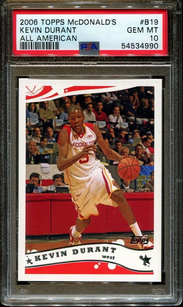 2006 Topps McDonald's All American #B19 Kevin Durant PSA 10