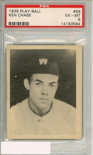 1939 PLAY BALL KEN CHASE #59 PSA 6 EX-MT