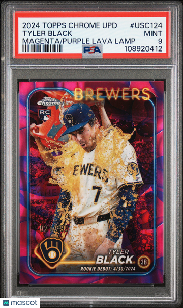 2024 Topps Chrome Update Tyler Black #USC124 Magenta Purple Lava Lamp PSA 9