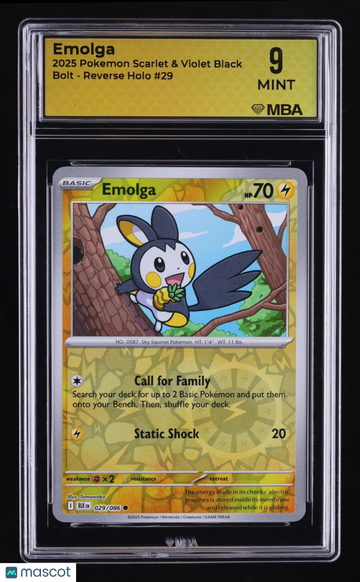 2025 Pokemon Scarlet & Violet Black Bolt Emolga Reverse Holo MBA 9 #29