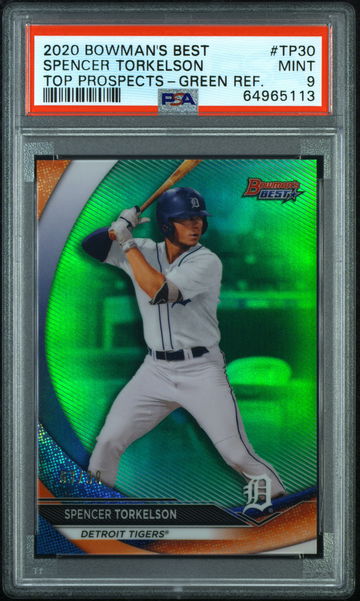 💎🦁 2020 Bowman's Best SPENCER TORKELSON 🟢Green Refractor Parallel #63/99 👻🚨
