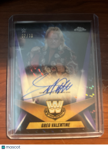 2025 Topps Chrome WWE Greg Valentine #LCA-GV Purple Geometric Refractor Parallel/Variety Insert
