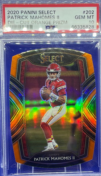 2020 Panini Select Patrick Mahomes Club Level Die Cut Orange Prizm PSA 10 Gem Mint SP