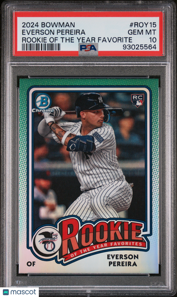 2024 Bowman Rookie Of The Year Favorites Everson Pereira #ROY15 PSA 10