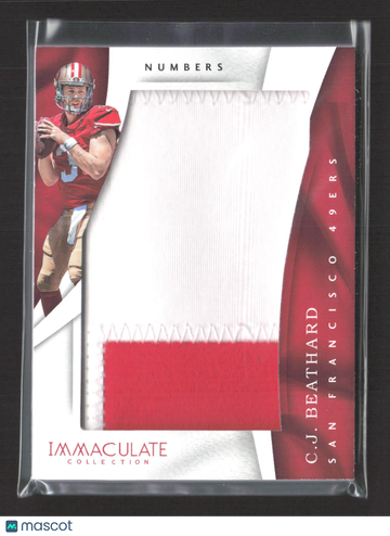 2017 Panini Immaculate Collection Numbers C.J. Beathard #IM-CB /50 Numbers Player-worn material