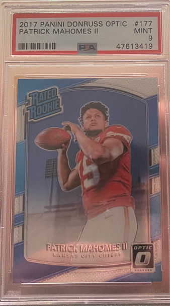 2017 Donruss Optic Mahomes PSA 9 