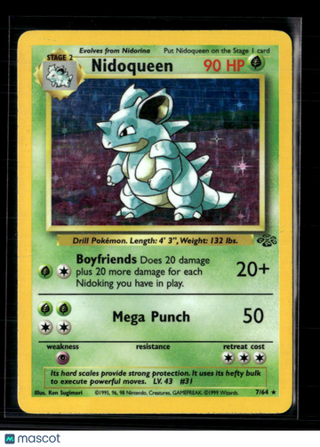 1999 Jungle Nidoqueen Holo Rare #7/64