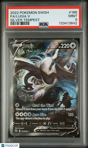 2022 Pokemon Sword & Shield Silver Tempest Lugia V Silver Tempest Fa PSA 9 #186
