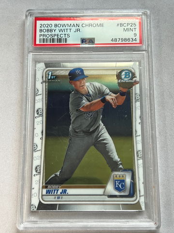 2020 Bowman Chrome Prospects Bobby Witt Jr. 1st Bowman #BCP25 PSA MINT 9