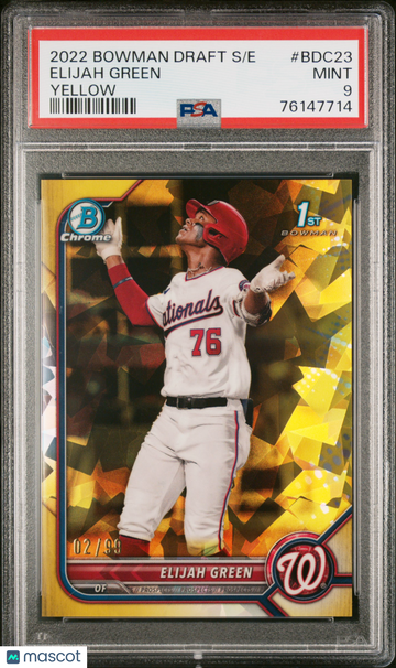 2022 Bowman Draft Chrome Sapphire Edition Elijah Green #BDC23 Yellow /90 PSA 9