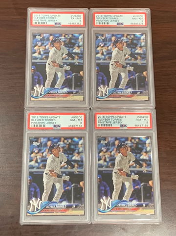 (3) PSA 8 & (1) PSA 6 2018 Topps Update Gleyber Torres