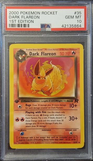 Pokemon 1st Edition Dark Flareon PSA 10
