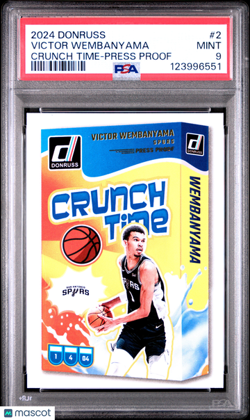 2024 Panini Donruss Crunch Time Victor Wembanyama #2 Press Proof PSA 9