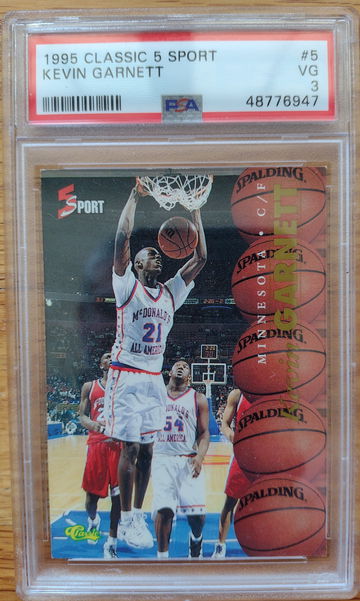 1995 Classic 5 Sport Kevin Garnett PSA 3