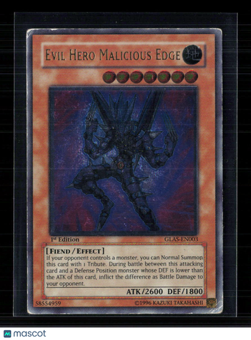 2007 Yu-Gi-Oh! Gladiators Assault Evil HERO Malicious Edge Ultimate Rare 1st Edition