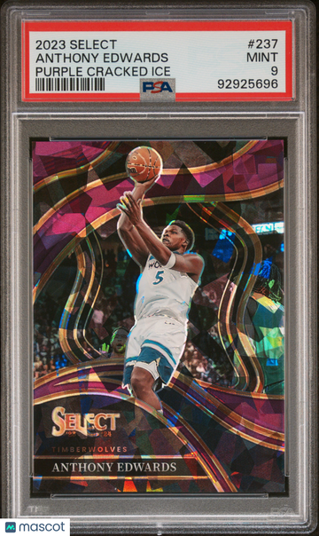 2023 Panini Select Anthony Edwards #237 Purple Cracked Ice PSA 9