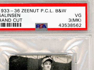 1933-36 Zeenut Pacific Coast League B&W Salinsen Hand Cut MK PSA 3