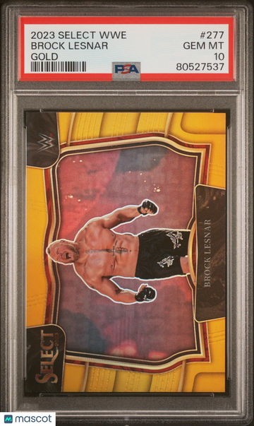 2023 Panini Select WWE Brock Lesnar #277 Gold Prizm PSA 10