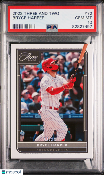 2022 Panini Three And Two Bryce Harper #72 PSA 10
