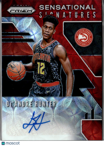 De'Andre Hunter 2019 Panini Prizm Sensational Signatures Auto Atlanta Hawks