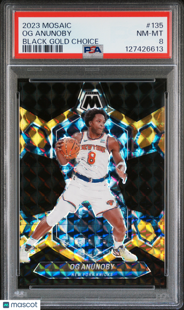 2023 Panini Mosaic Og Anunoby #135 Black Gold Choice PSA 8