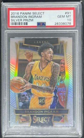 2016 Select Silver Prizm Brandon Ingram #91 RC PSA 10