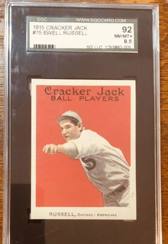 1915 Cracker Jack #15 Ewell Russell SGC 92 8.5 NrMt Mt plus