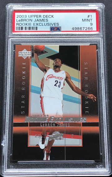 2003-04 Upper Deck Rookie Exclusives #1 LeBron James PSA 9