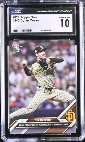 2024 TOPPS DYLAN CEASE #445 No-hitter limited print /573 CGC 10