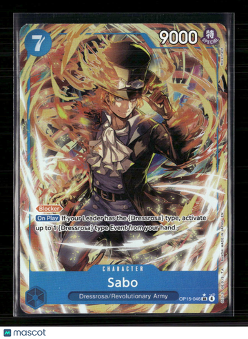 2023 Bandai One Piece Card Game Awakening of the New Era Sabo Holofoil On Play Blocker Alternate Art