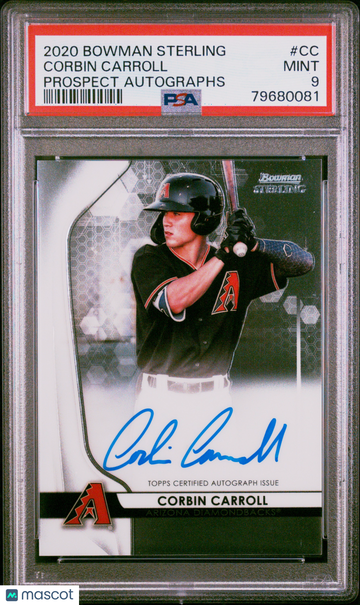 2020 Bowman Sterling Prospect Autographs Corbin Carroll #CC PSA 9 Arizona Diamondbacks