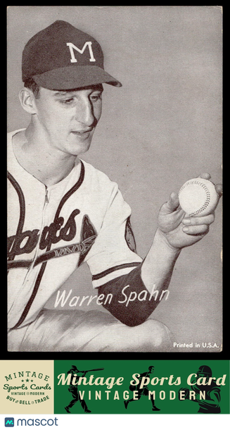 1947-66 Exhibits (W461) Warren Spahn Stat Back