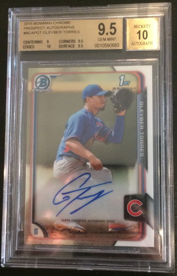 Gleyber Torres 2015 Bowman Chrome RC Autograph BGS 9.5 Gem Mint