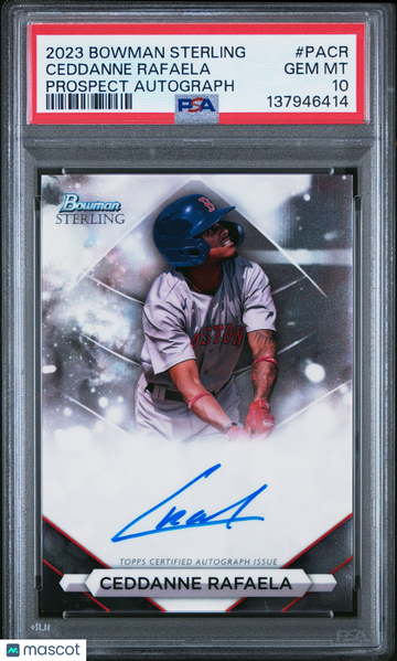 2023 Bowman Sterling Prospect Autographs Ceddanne Rafaela #PACR PSA 10