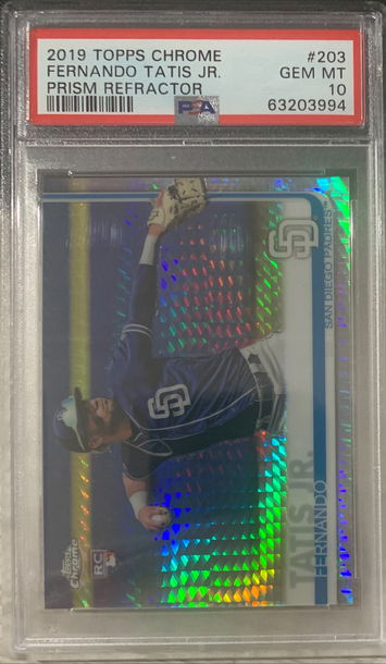 2019 Topps Chrome Fernando Tatis Jr Prism Refractor PSA 10