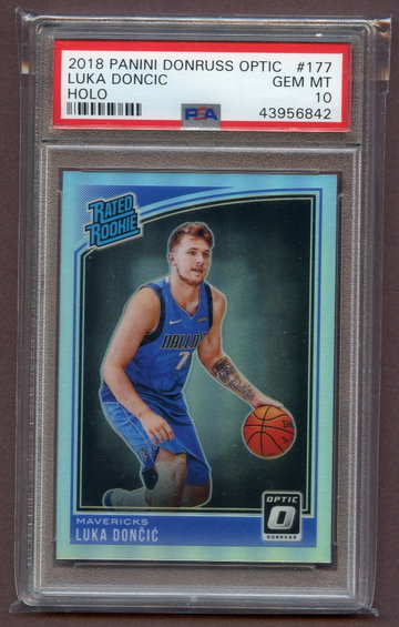 LUKA DONCIC 2018 Donruss Optic #177 Holo Rookie Refractor Silver PSA 10  