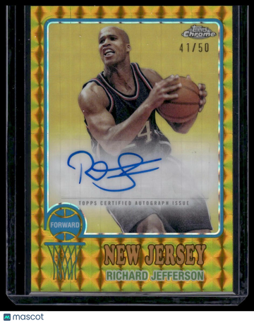 2024-25 Topps Chrome Richard Jefferson #73TA-RJ 1973 Topps Autographs Gold Geometric Refractor SN,AU