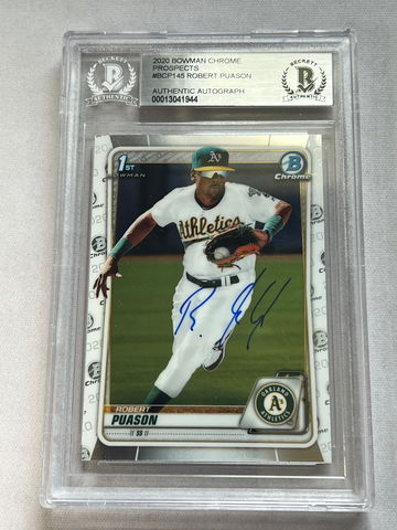 2020 Bowman Chrome Prospects Robert Puason 1st Bowman BGS Authentic Autograph