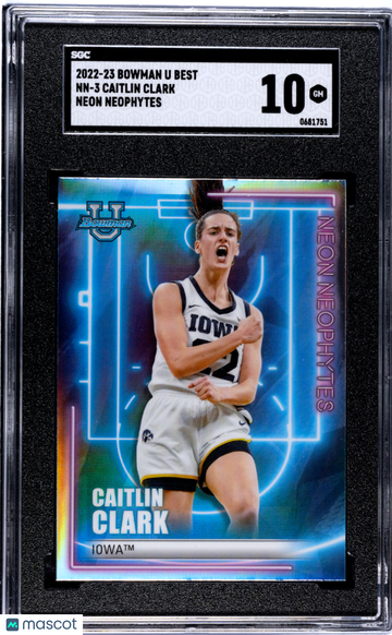 2022 Bowman University Best Caitlin Clark #NN-3 Neon Neophytes SGC 10