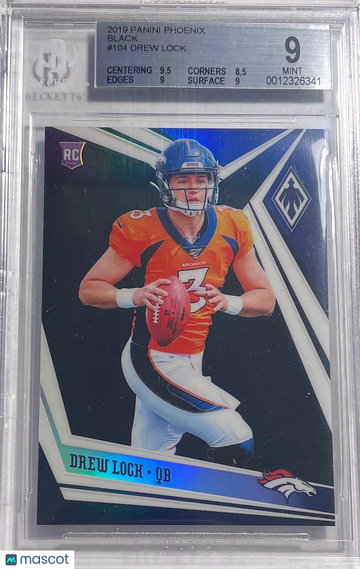 2019 Panini Phoenix Black Drew Lock #104 BGS 9