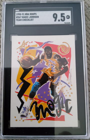 1990-91 NBA Hoops Magic Johnson #367 Lakers Checklist