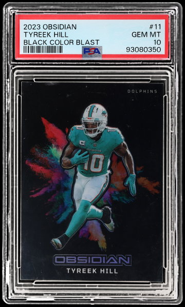 2023 Panini Obsidian Tyreek Hill Black Color Blast PSA 10