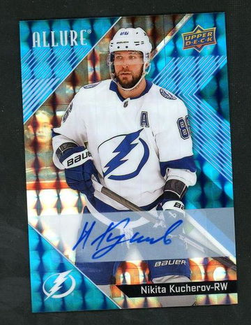 2022 Upper Deck Allure 9 Nikita Kucherov Blue Line Auto Blue /35 VG Tampa Bay Lightning