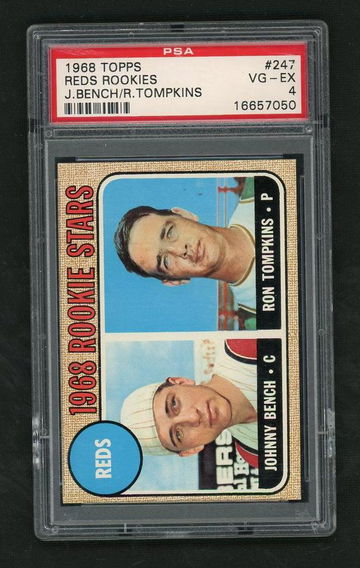 1968 Topps 247 Johnny Bench/Ron Tompkins Rookie PSA 4 VG-EX Reds